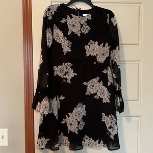 Xhilaration | black long sleeve floral dress